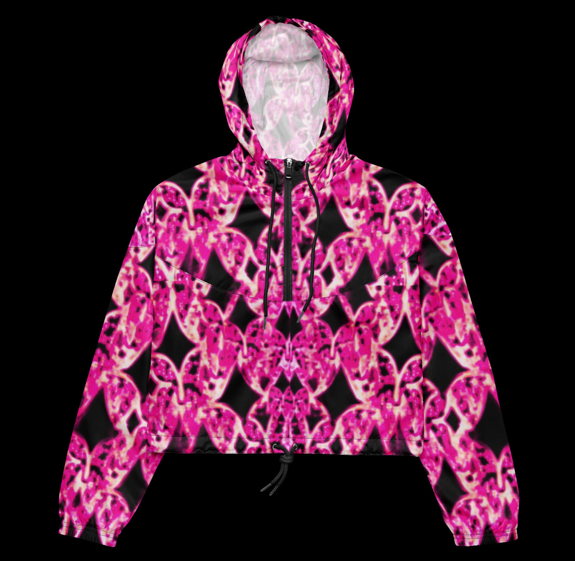 Pink Rosé Trance woman’s cropped windbreaker