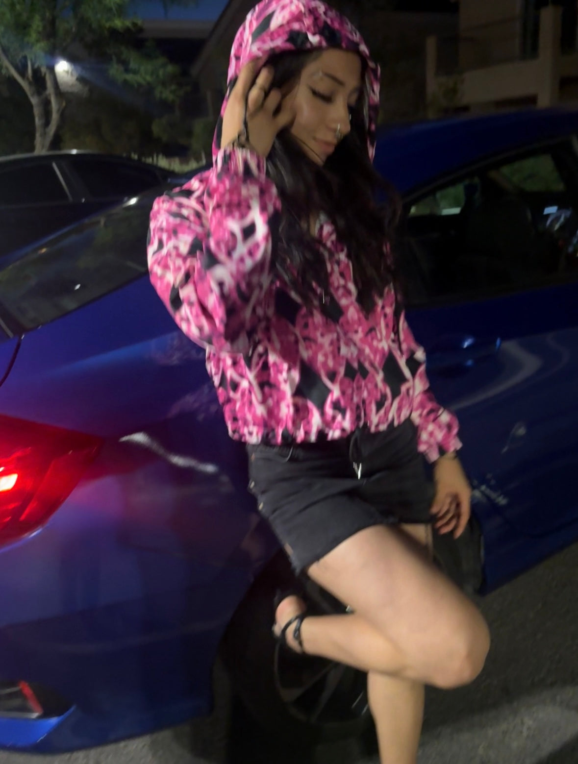 Pink Rosé Trance woman’s cropped windbreaker