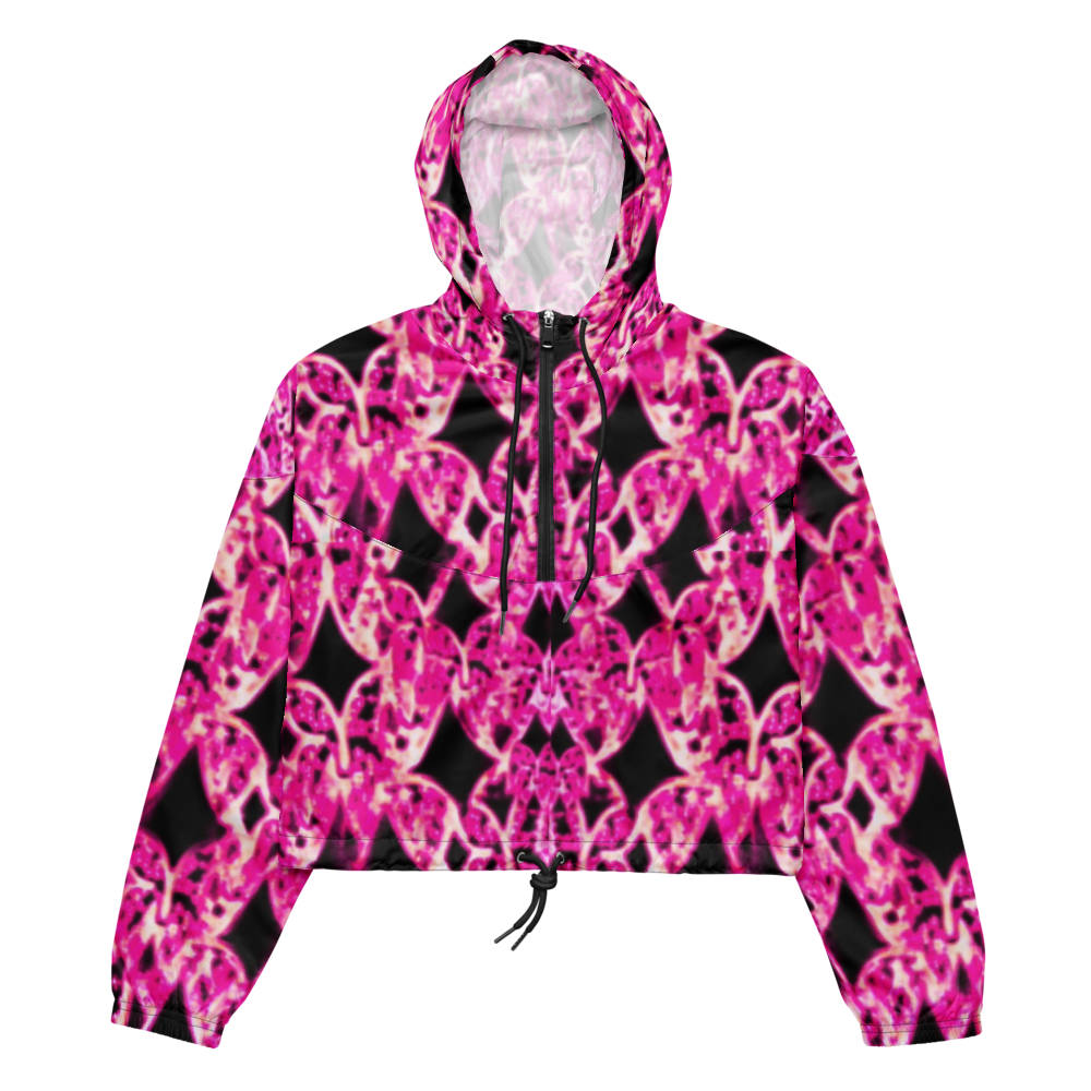 Pink Rosé Trance cropped windbreaker
