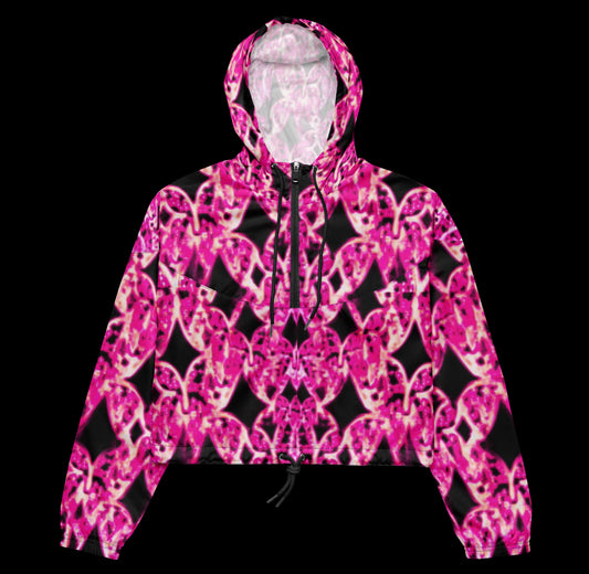 Pink Rosé Trance woman’s cropped windbreaker