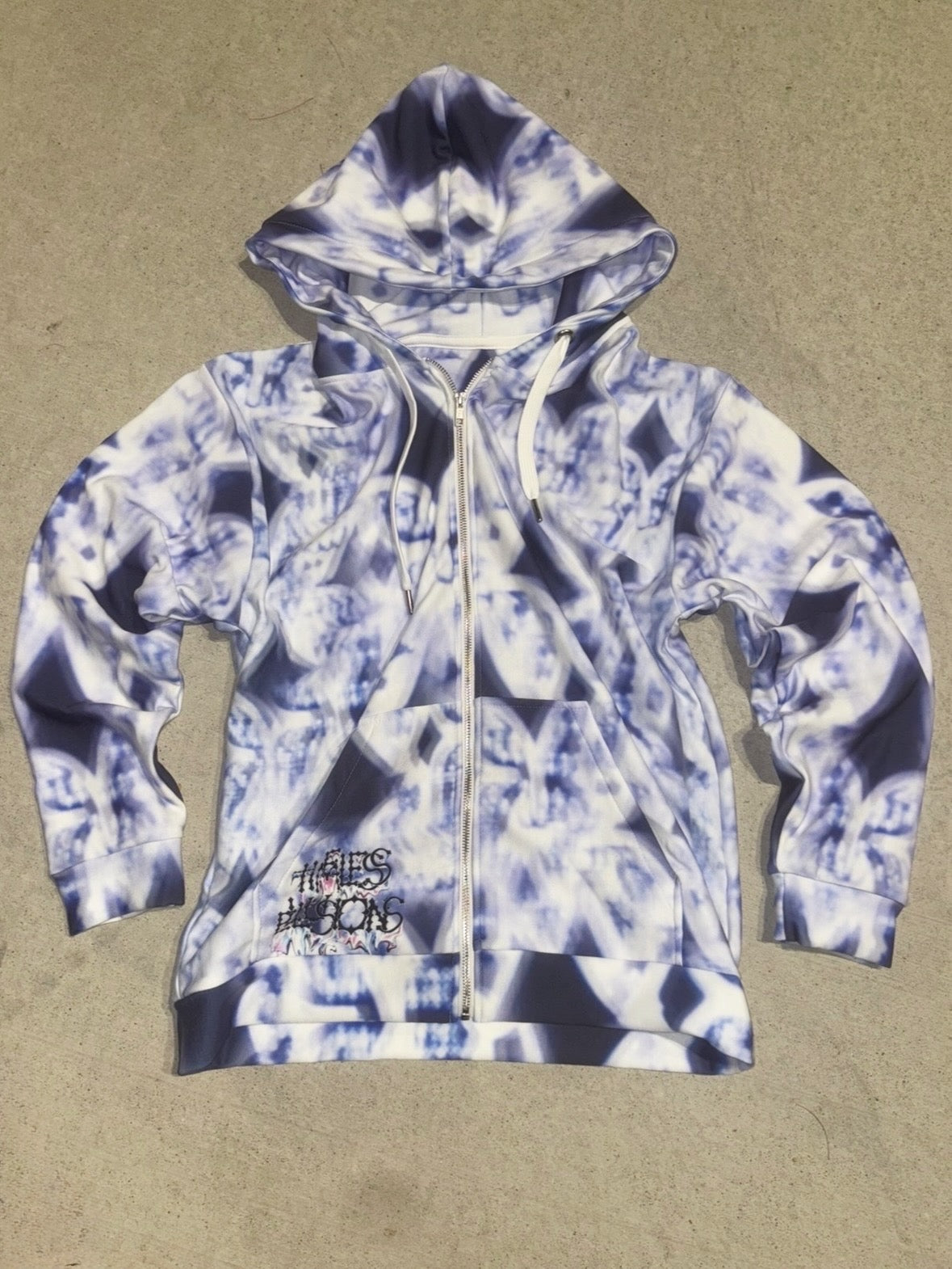 Echo Silver White Trance zip hoodie(remastered)