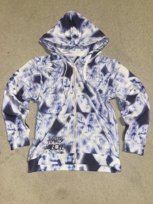 Echo Silver White Trance zip hoodie(remastered)